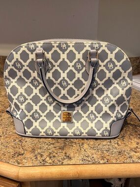 Dooney & Bourke Gray & White Signature Dome Satchel